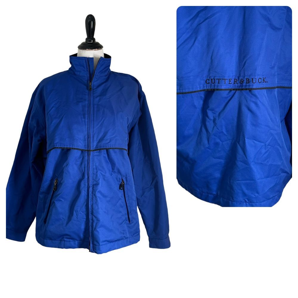Cutter & Buck Womens Performance Jacket Size M Vented Blue Full Zip Logo